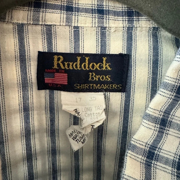 Ruddock VNTG Western Shirt Button Down-100% Cotton w/ Extra Long Tail-Made USA - Picture 3 of 8